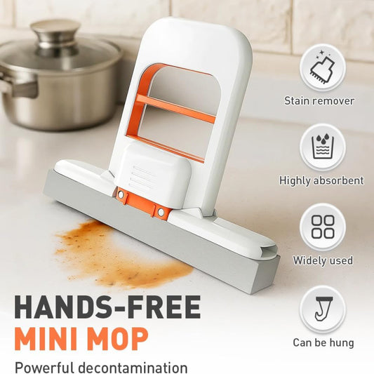 Foldable Mini Mop | Portable Desktop Wet & Dry Cleaning Mop | Self‑Squeezing Mop for Kitchen, Bathroom, Car & Glass