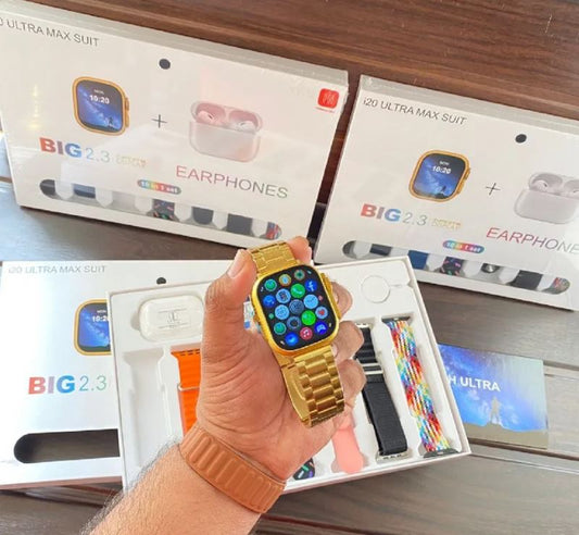 I20 Ultra Max suit Smart Watch 10 in 1 box 2.3inch large screen with 7 strips smartwatch With Airpords2