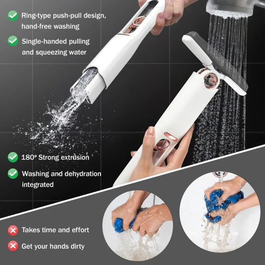 New Portable Mini Squeeze Mop | Desktop Wet & Dry Cleaning Mop | Self‑Squeezing Mop for Kitchen, Bathroom, Car & Glass