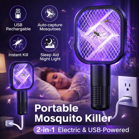 USB Rechargeable Mosquito Killer Racket | Portable Mosquito Repellent Racket With UV Light For Home Office Use